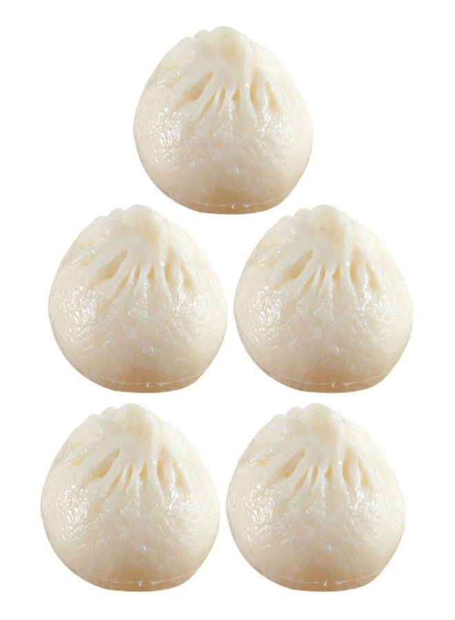 Alasum 5Pcs PVC Simulation Chinese Bao Buns, Realistic Steamed Bun Model with Wrinkle Design, Faux Food for Home Decor, Restaurant Display, Photography Prop, 2.16X2.16X1.41Inch - Image 1